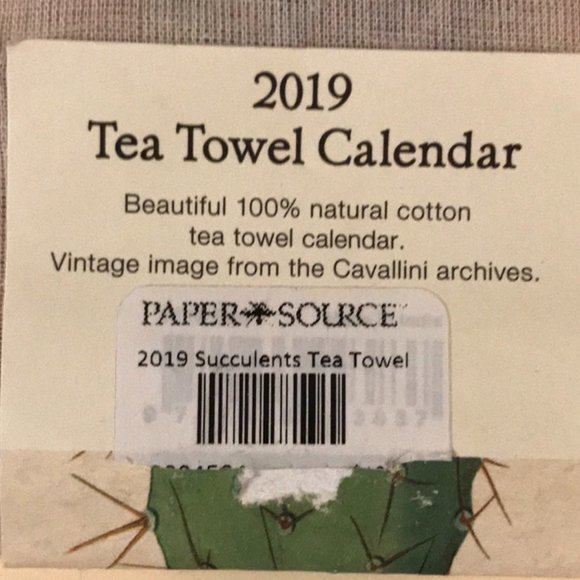 2019 calendar tea towel with cactus NWT - Picture 4 of 16
